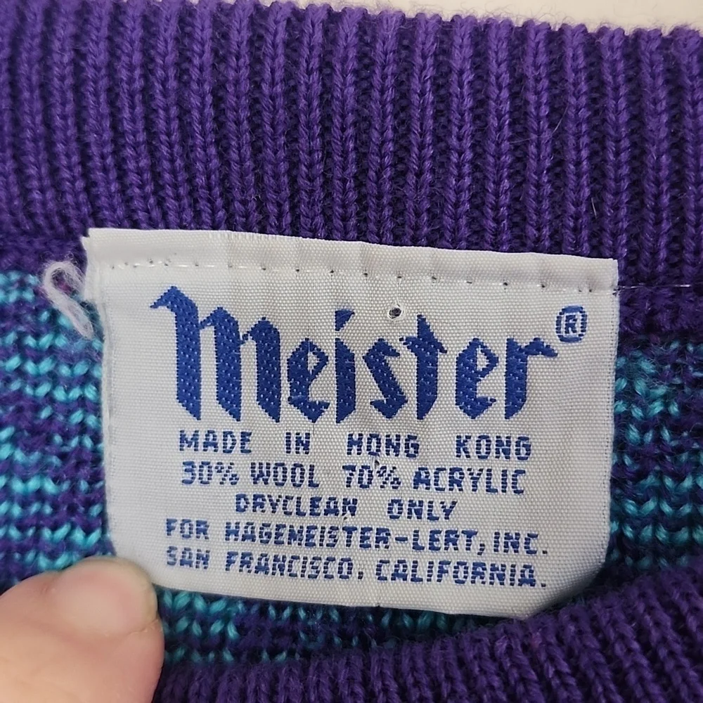 Meister vintage alpine ski sweater, Hong Kong, wool blend, women's small